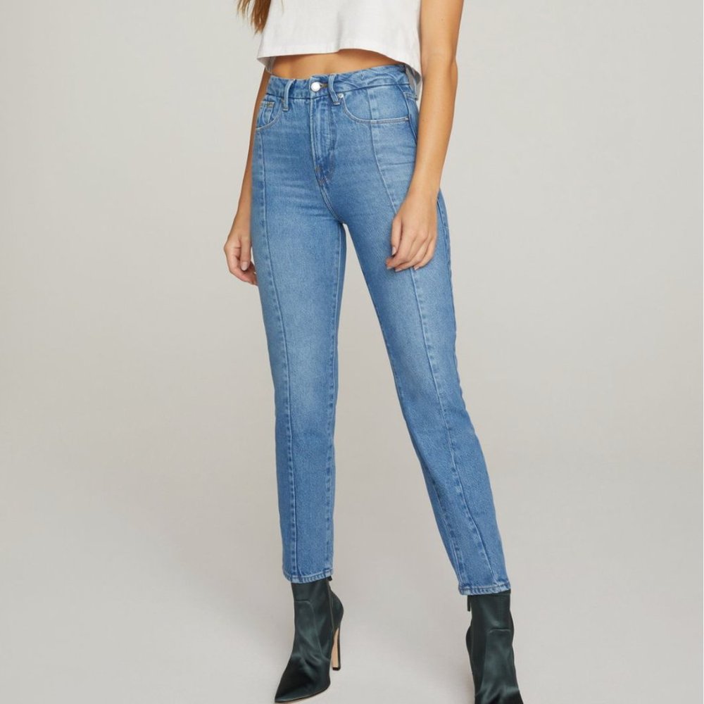 Good American Womens Good Vintage Jeans Size 6/28 Clean Seams Blue 446 High Rise